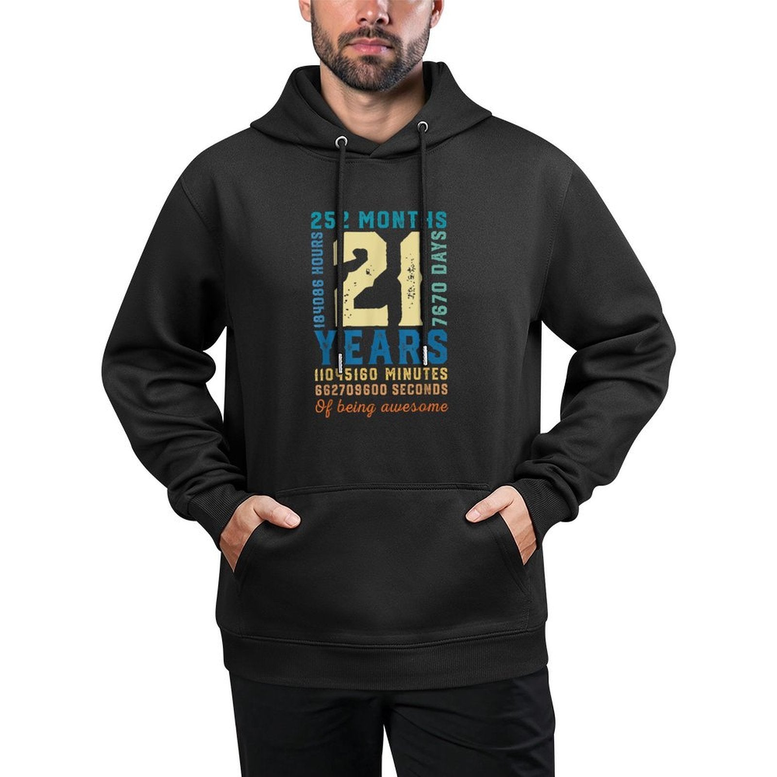 21 Years Of Being Awesome Vintage 21 Years Old 21st Birthday Moisture-Wicking Hoodie