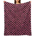 Emo Black And Pink Stars Machine-washable Throw Blanket