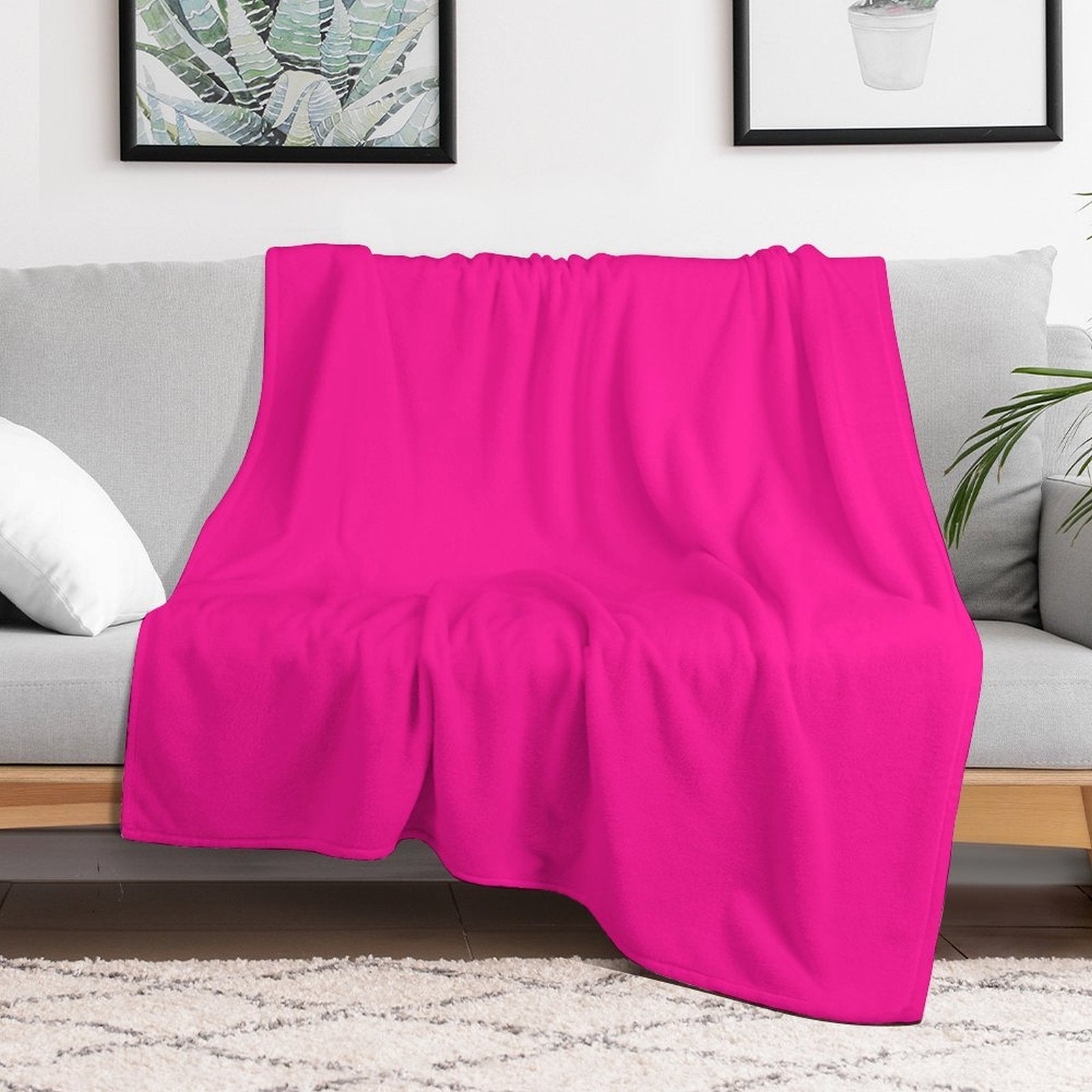 PLAIN SOLID DEEP PINK -100 PINK SHADES ON OZCUSHIONS ON ALL PRODUCTS Lightweight Throw Blanket