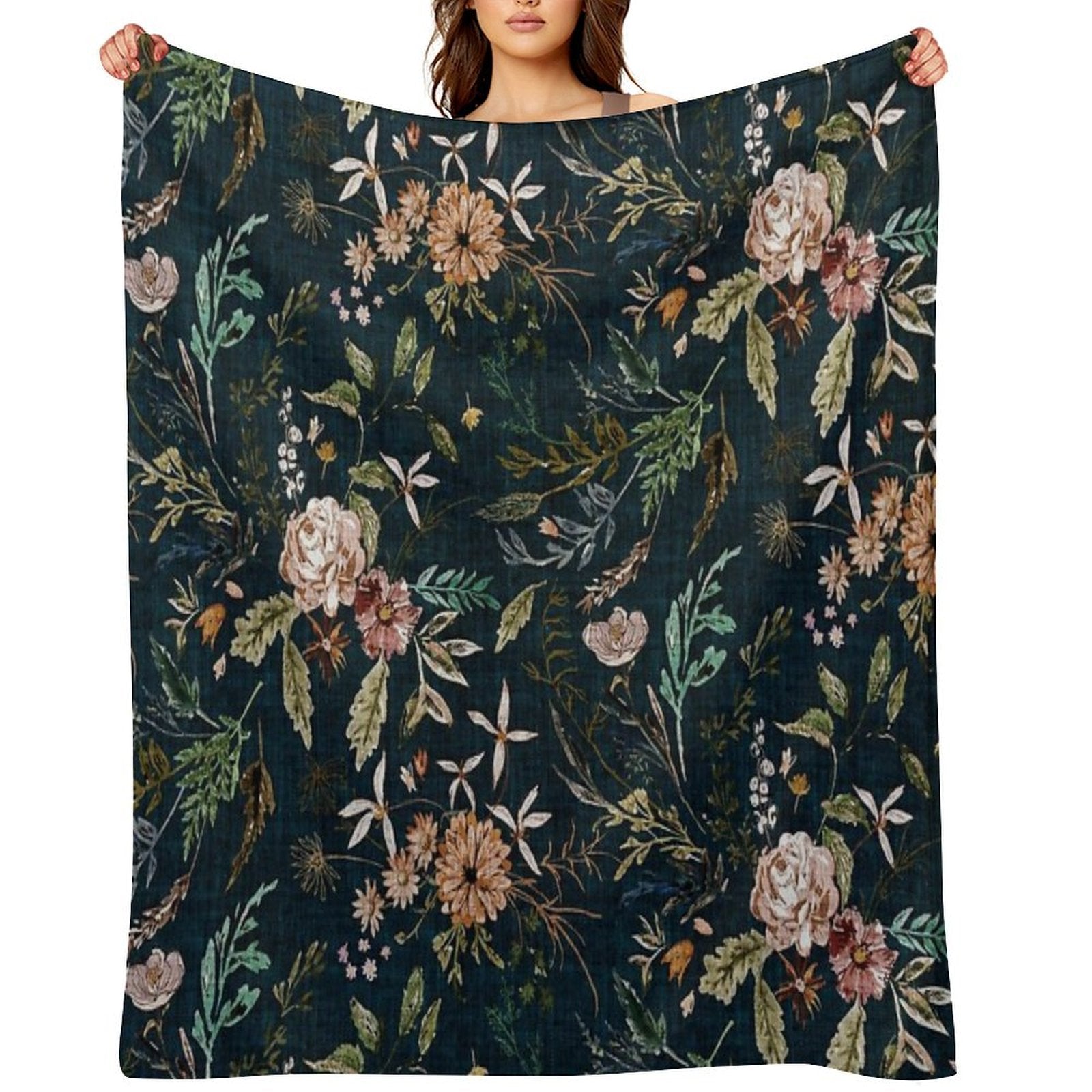 Delilah (summerteal) Machine-washable Throw Blanket