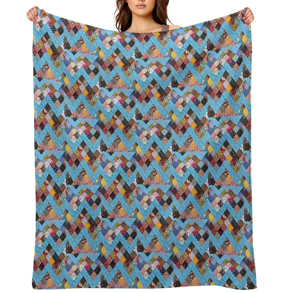 Zig Zag Chevron Quilt Comfort Throw Blanket