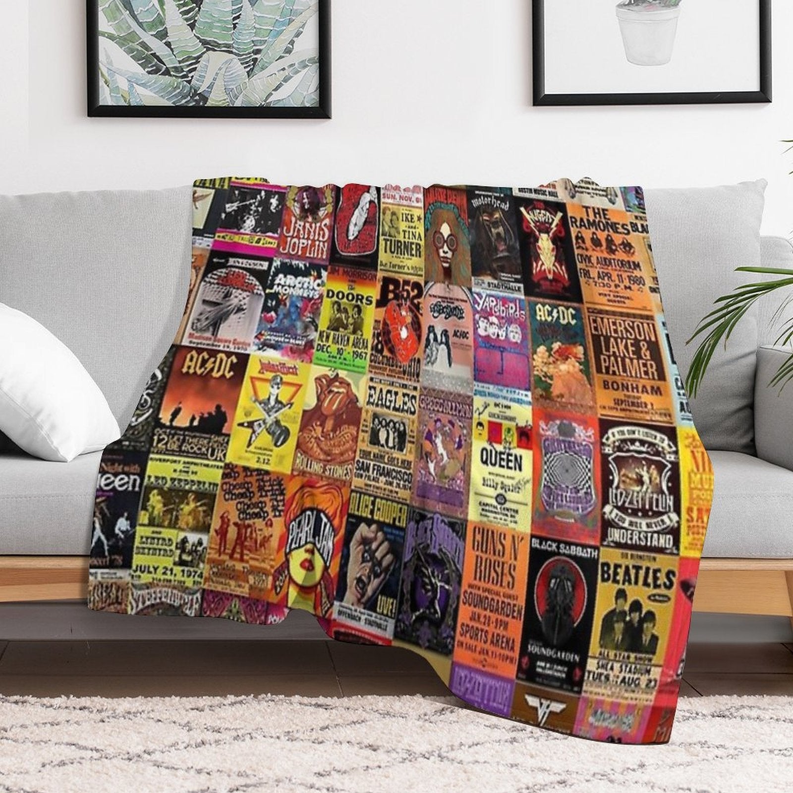 Rock Band Gift-ready Throw Blanket