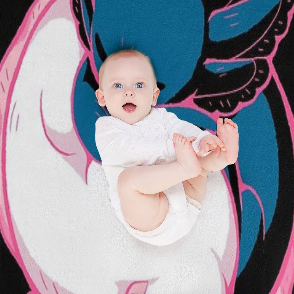 Axolotl Yin Yang Compact Throw Blanket