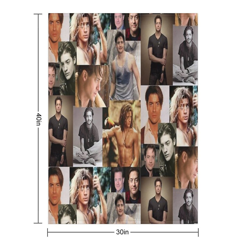 Brendan Fraser Love Collage Plush Throw Blanket