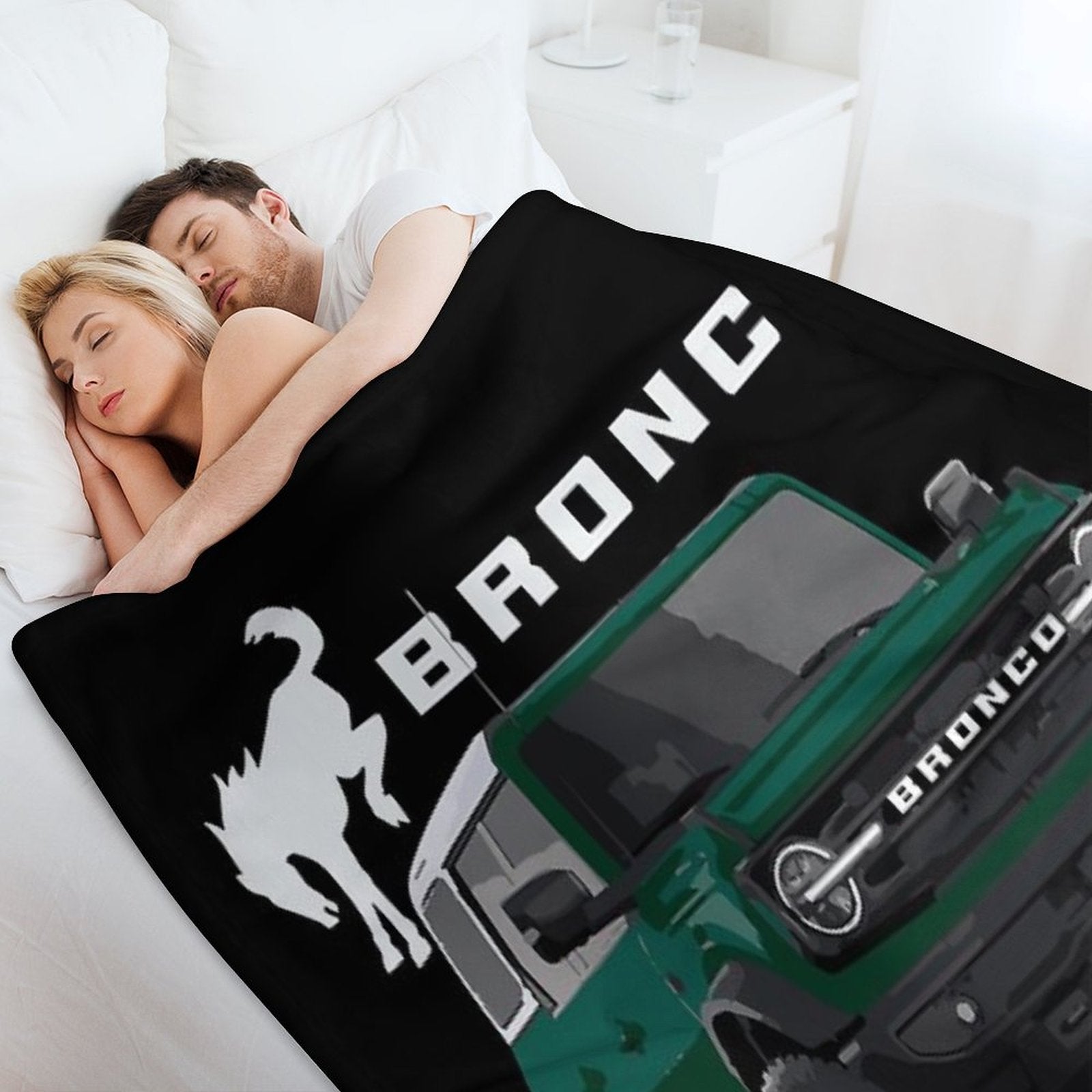 Bronco 6g 6th Gen USA Outter Banks Eruption Green Metallic Murica All-season Throw Blanket