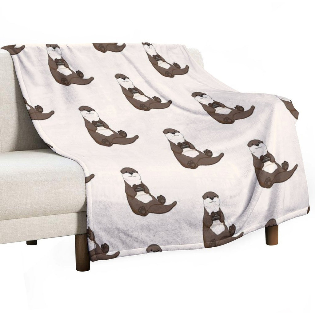 Cute You're My Favorite Rock Otter Plush Throw Blanket