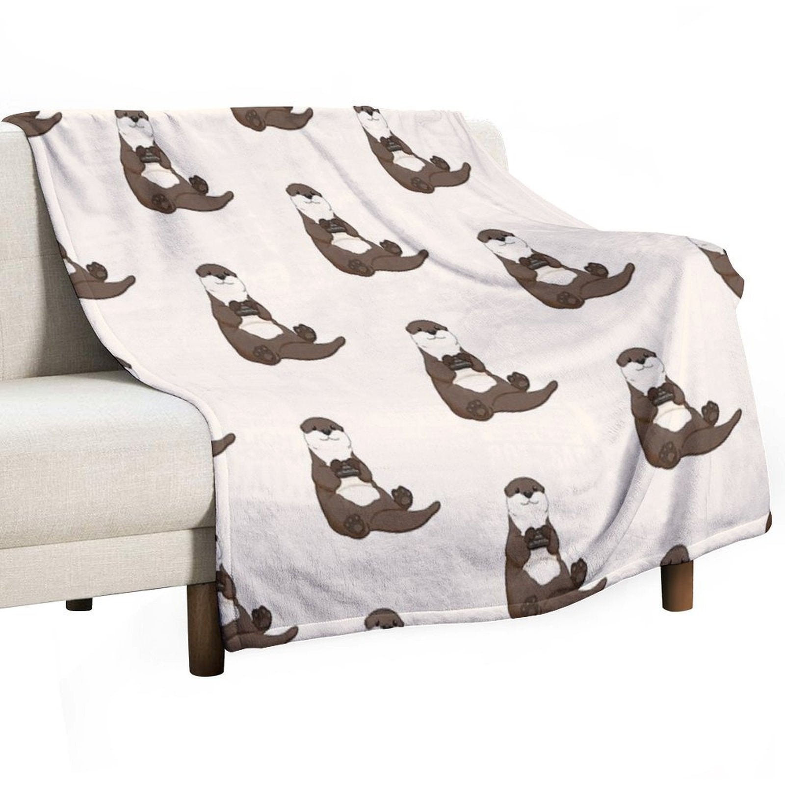 Cute You're My Favorite Rock Otter Plush Throw Blanket