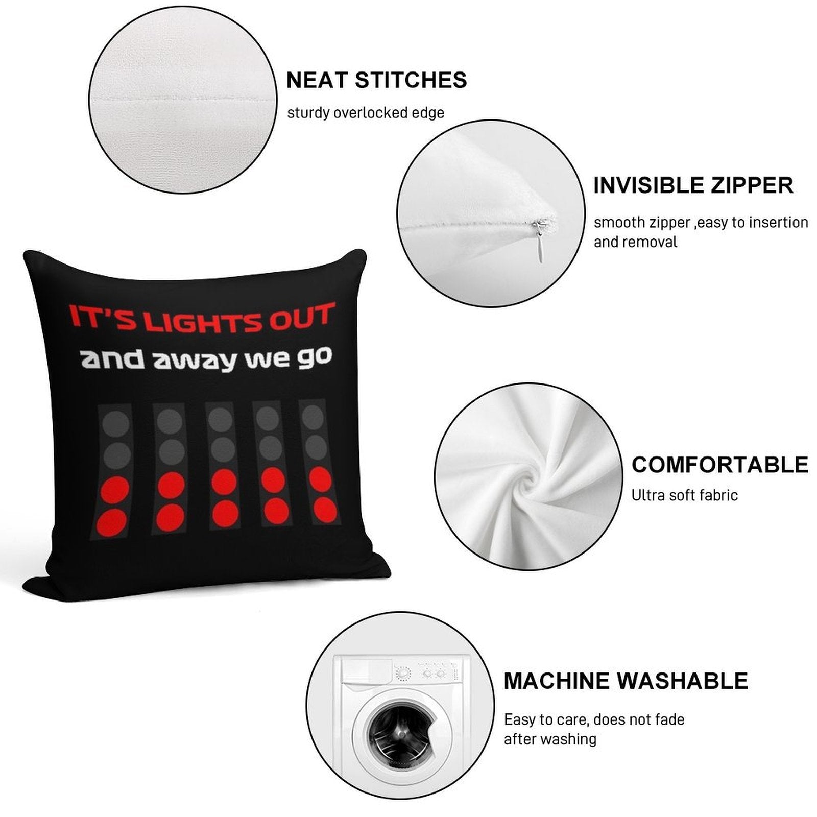 It's Lıghts Out And Away We Go Soft Gift Ready Throw Pillow
