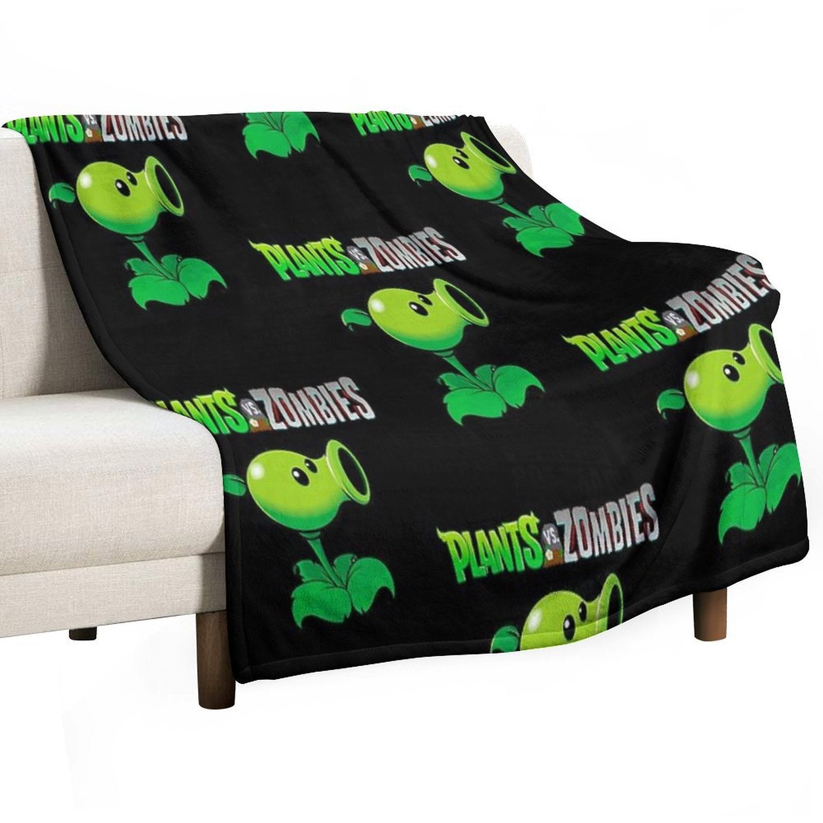 Peashooter Design  Plants Vs Zombies Versatility Throw Blanket