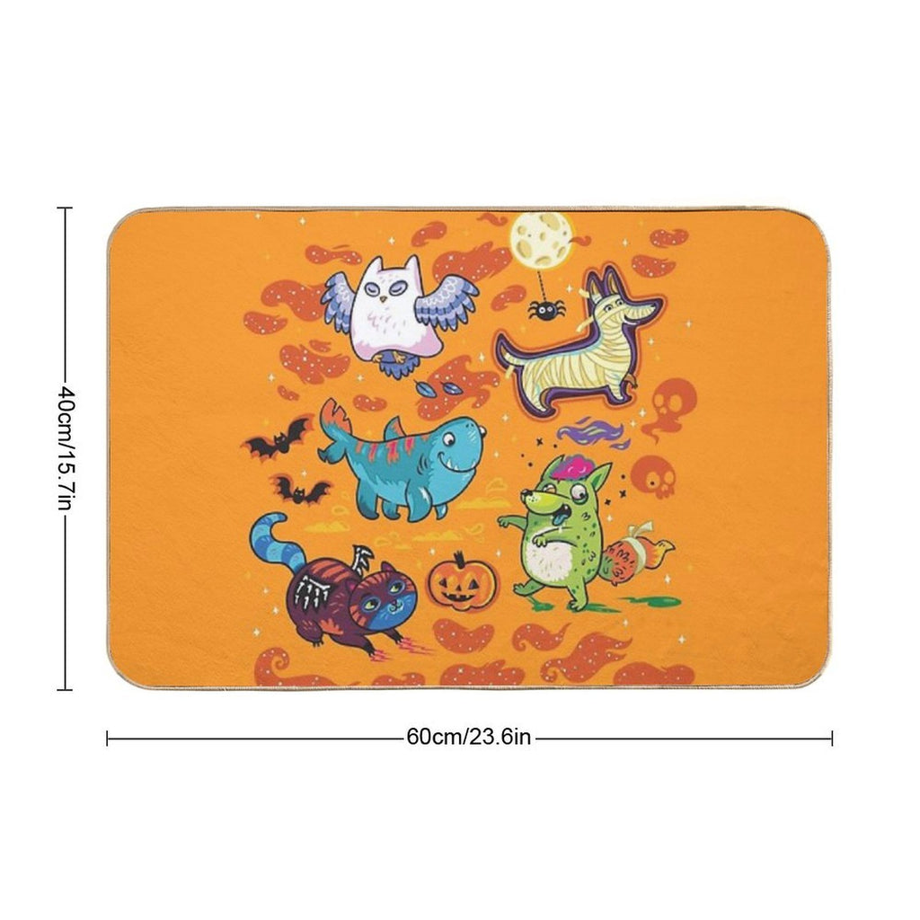 Crazy Halloween Night  Toxin-Free Bath Mat
