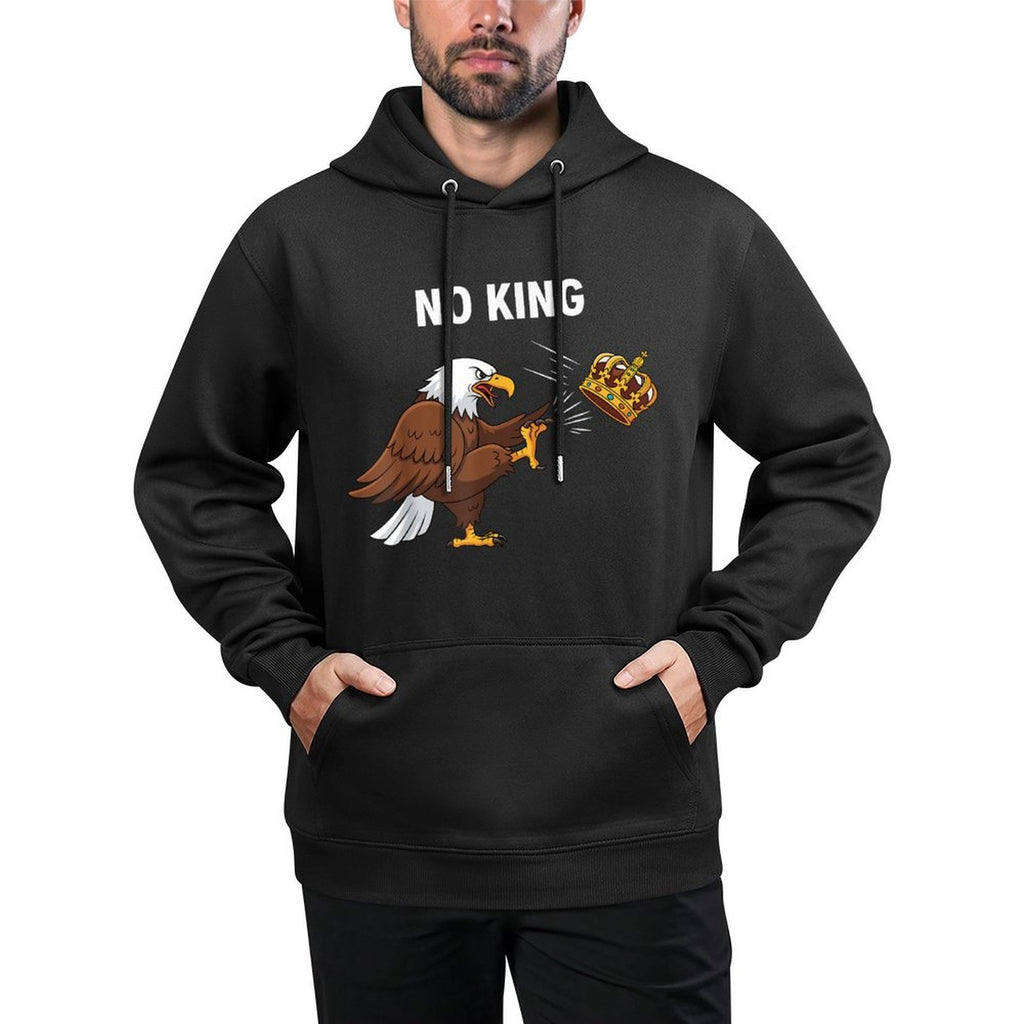 Nope No Kings In America Bald Eagle Kicking Crown Resistance Pilling-Resistant Hoodie