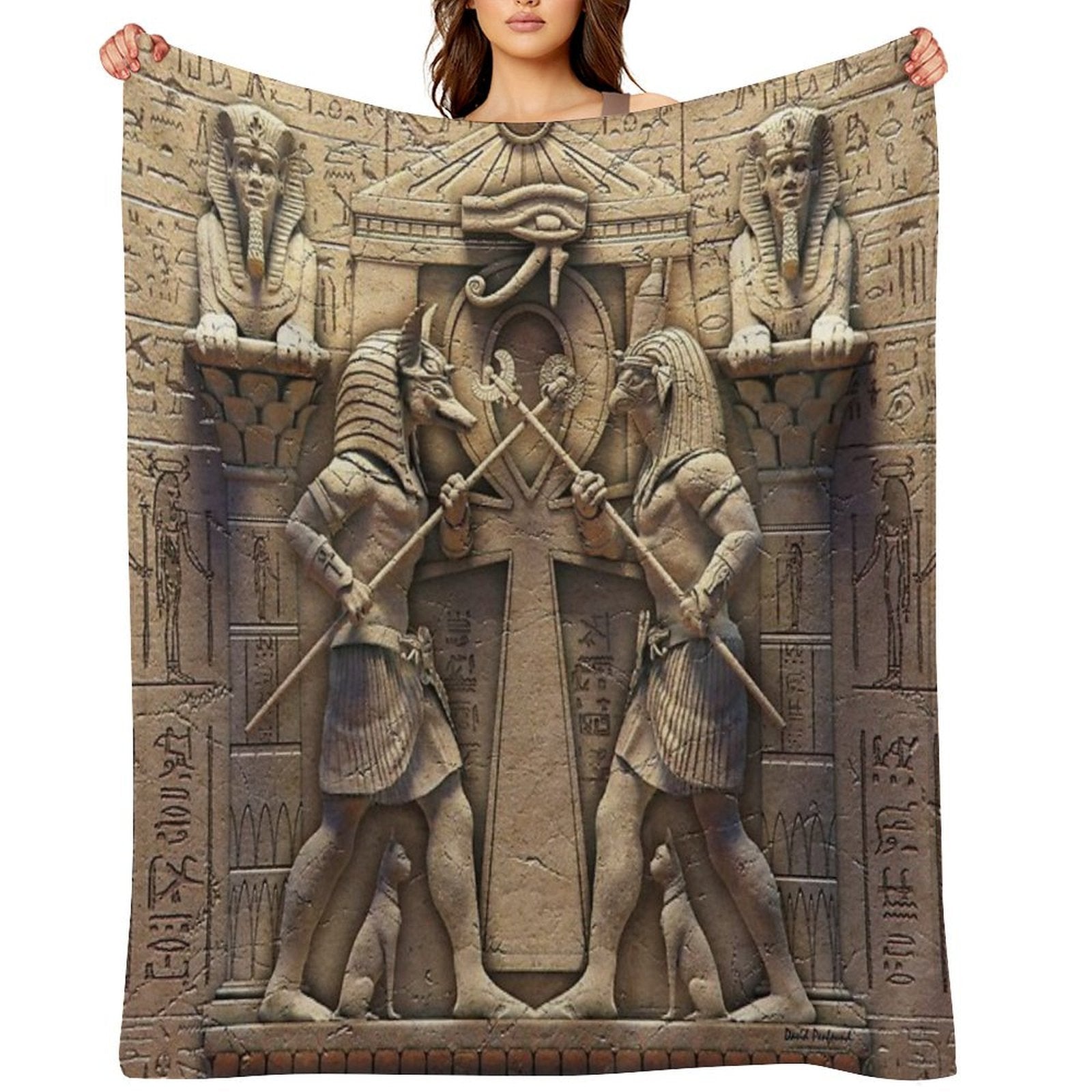 Egyptian Gods Versatility Throw Blanket