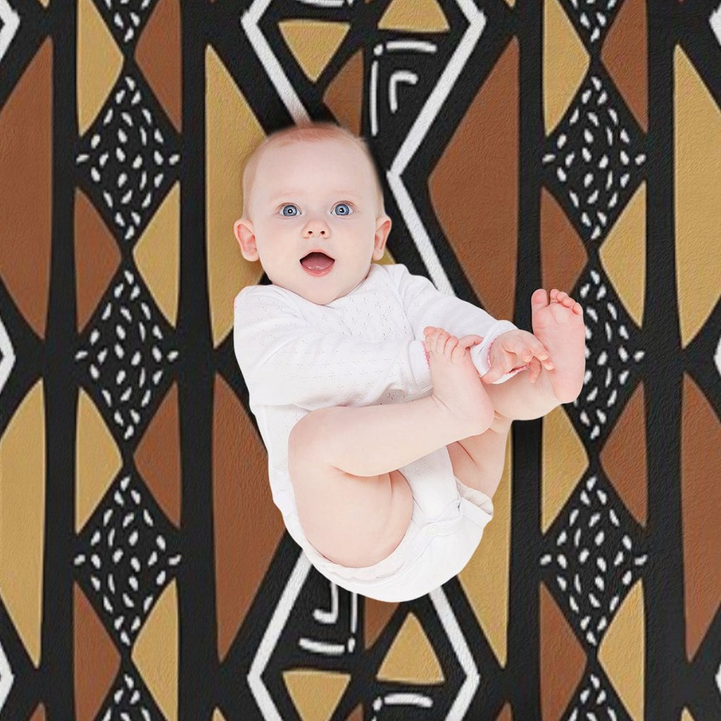 African Mud Cloth Mali Easy Care Throw Blanket