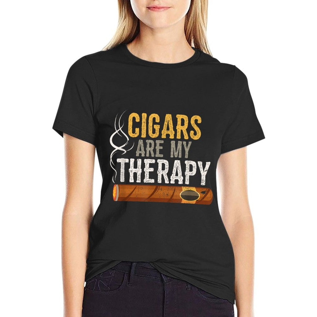 Cigars Are My Therapy Funny Humor Smoking Lover  Stretchy T-Shirt