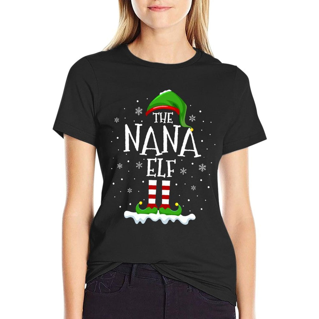 Nana Elf Squad Xmas Family Matching Group Christmas Elf  Vintage-inspired T-Shirt
