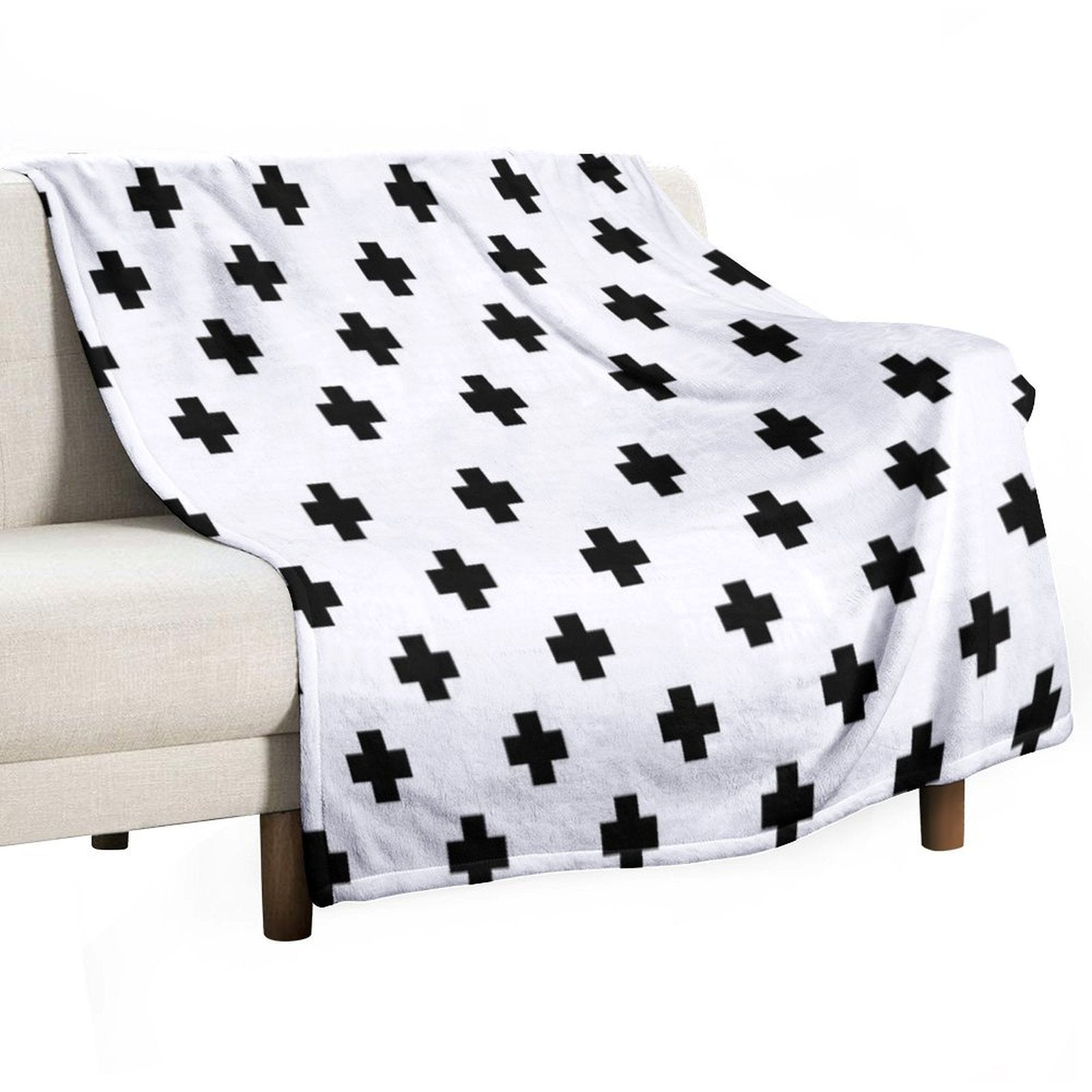 Swiss Cross Pattern Anti-pilling Throw Blanket