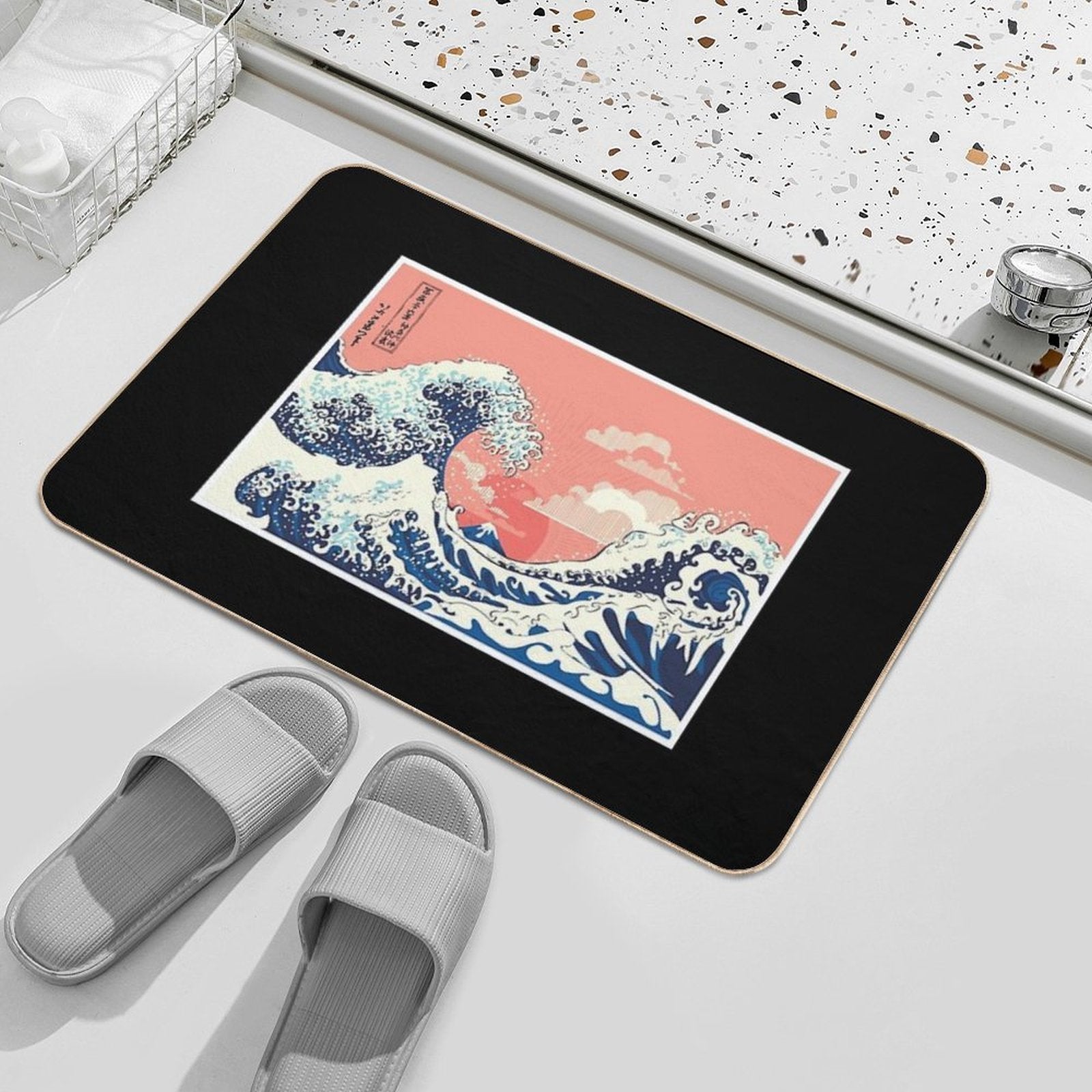 Great Wave of Kanagawa  Fade-Resistant Bath Mat