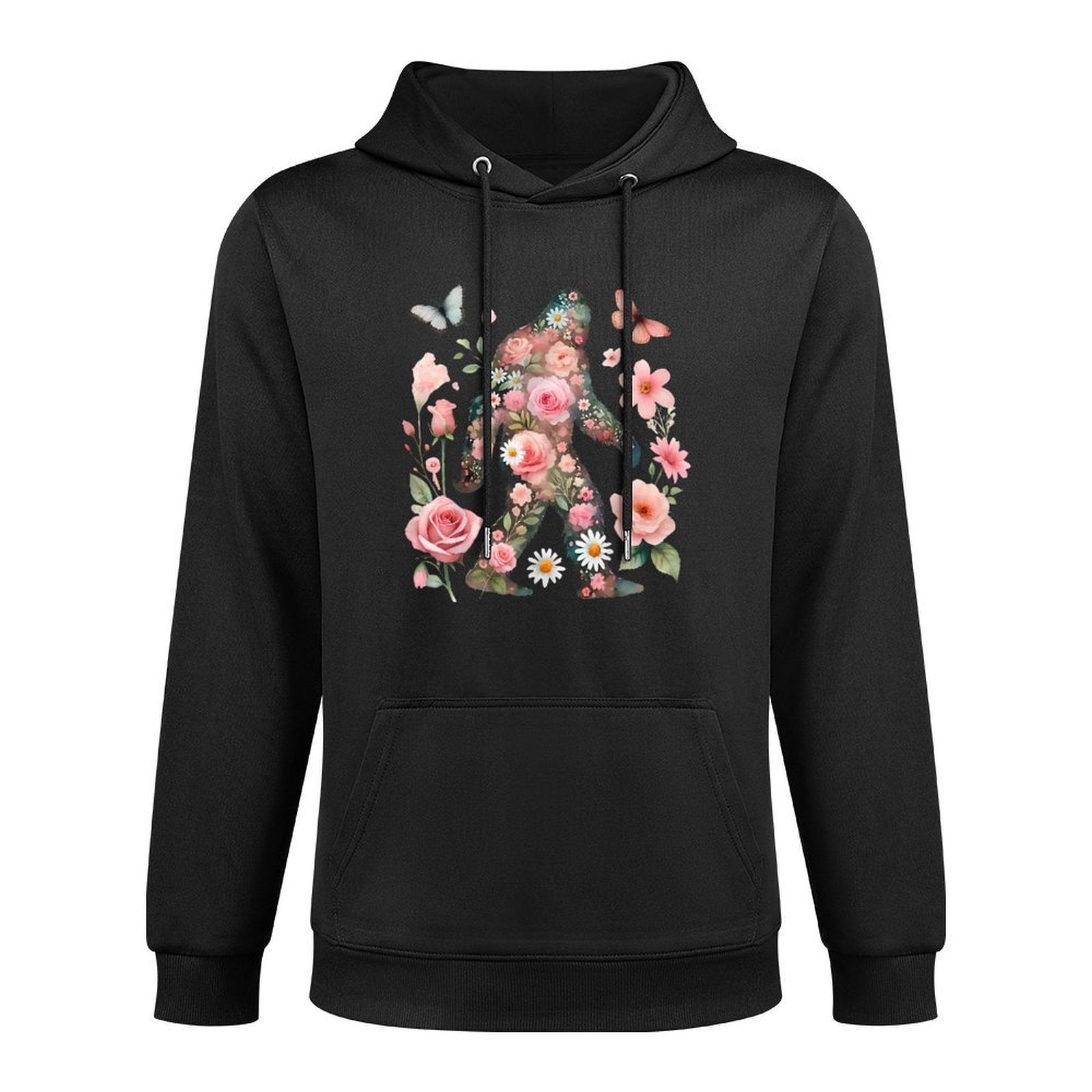 Floral Bigfoot Vintage Colorful Flowers Sasquatch Lover Versatile Streetwear Hoodie