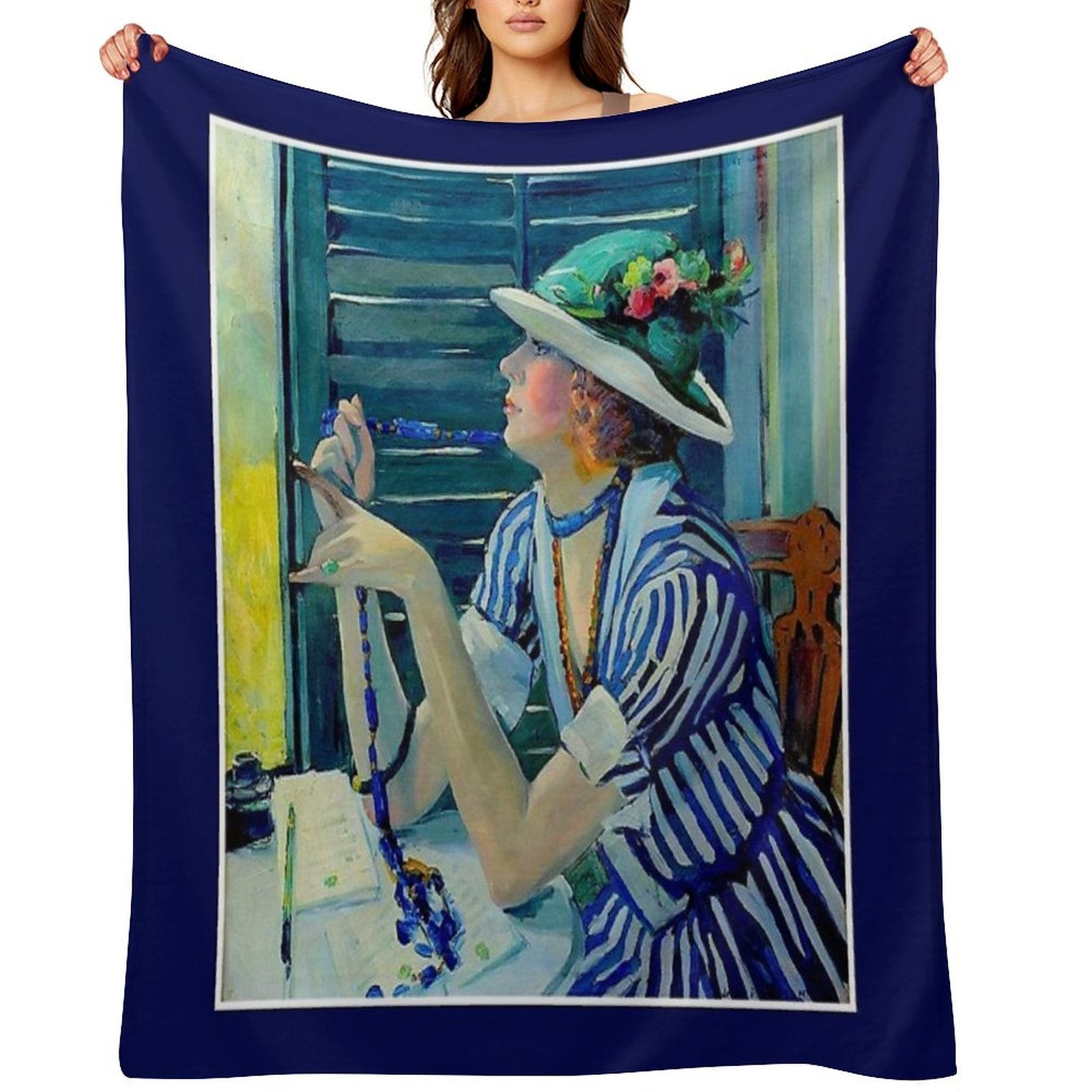 THE ANSWER  Vintage Jane Peterson Oil Painting Print Comfort Throw Blanket