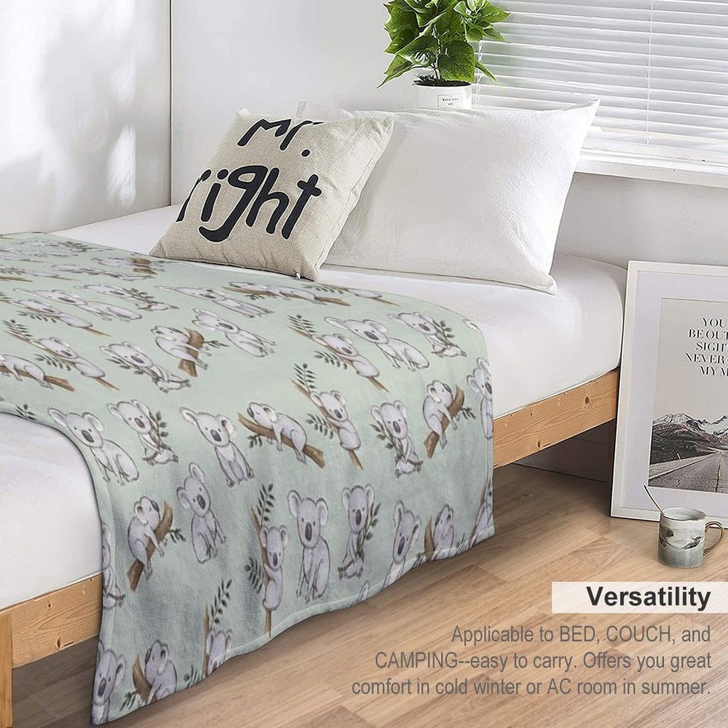 Aussie Animals Cute Koalas Set Shrink-resistant Throw Blanket