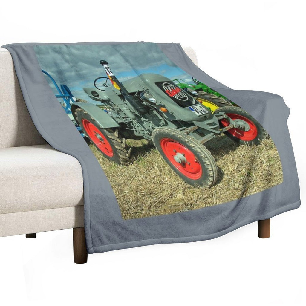 Eicher Diesel Tractor Machine-washable Throw Blanket