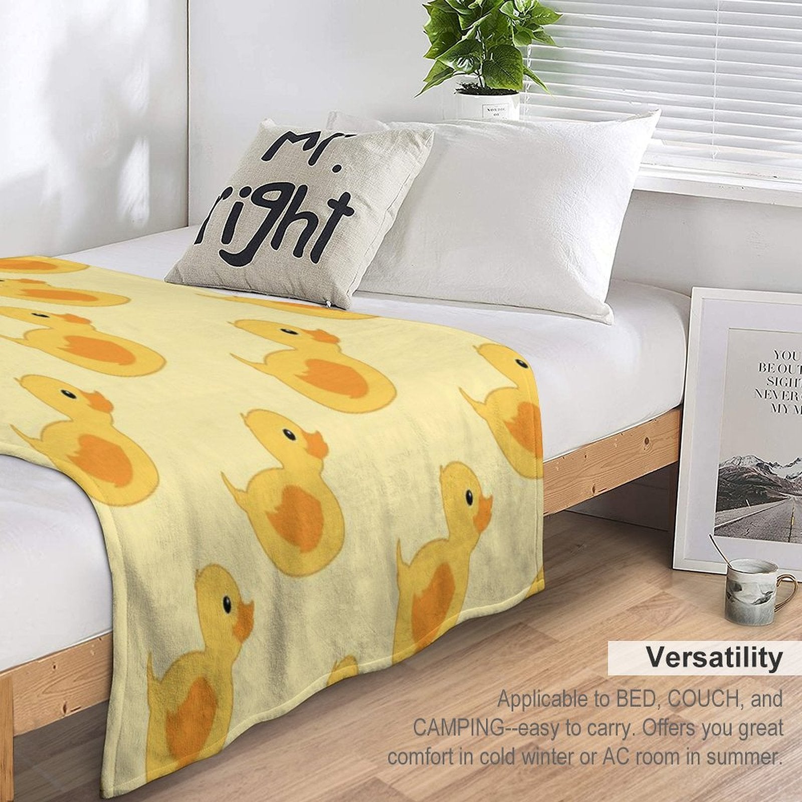 Rubber Duck Wrinkle-free Throw Blanket