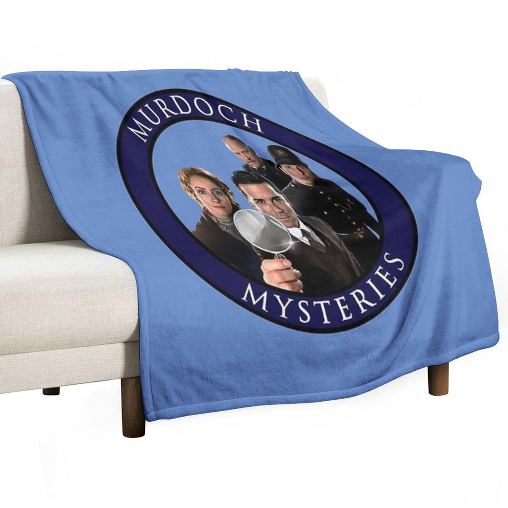 Murdoch Mysteries Design in Blue Durable Throw Blanket