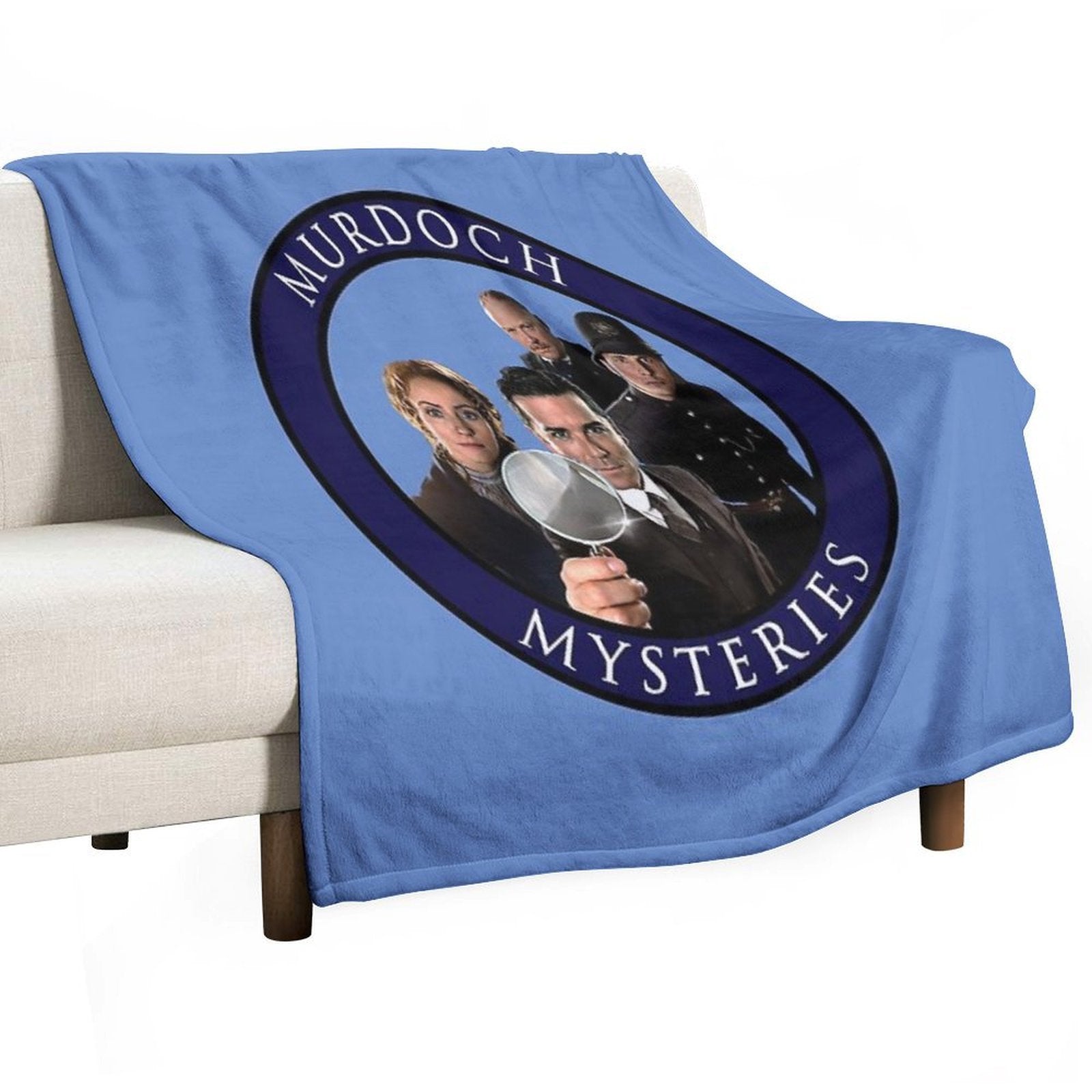 Murdoch Mysteries Design in Blue Durable Throw Blanket