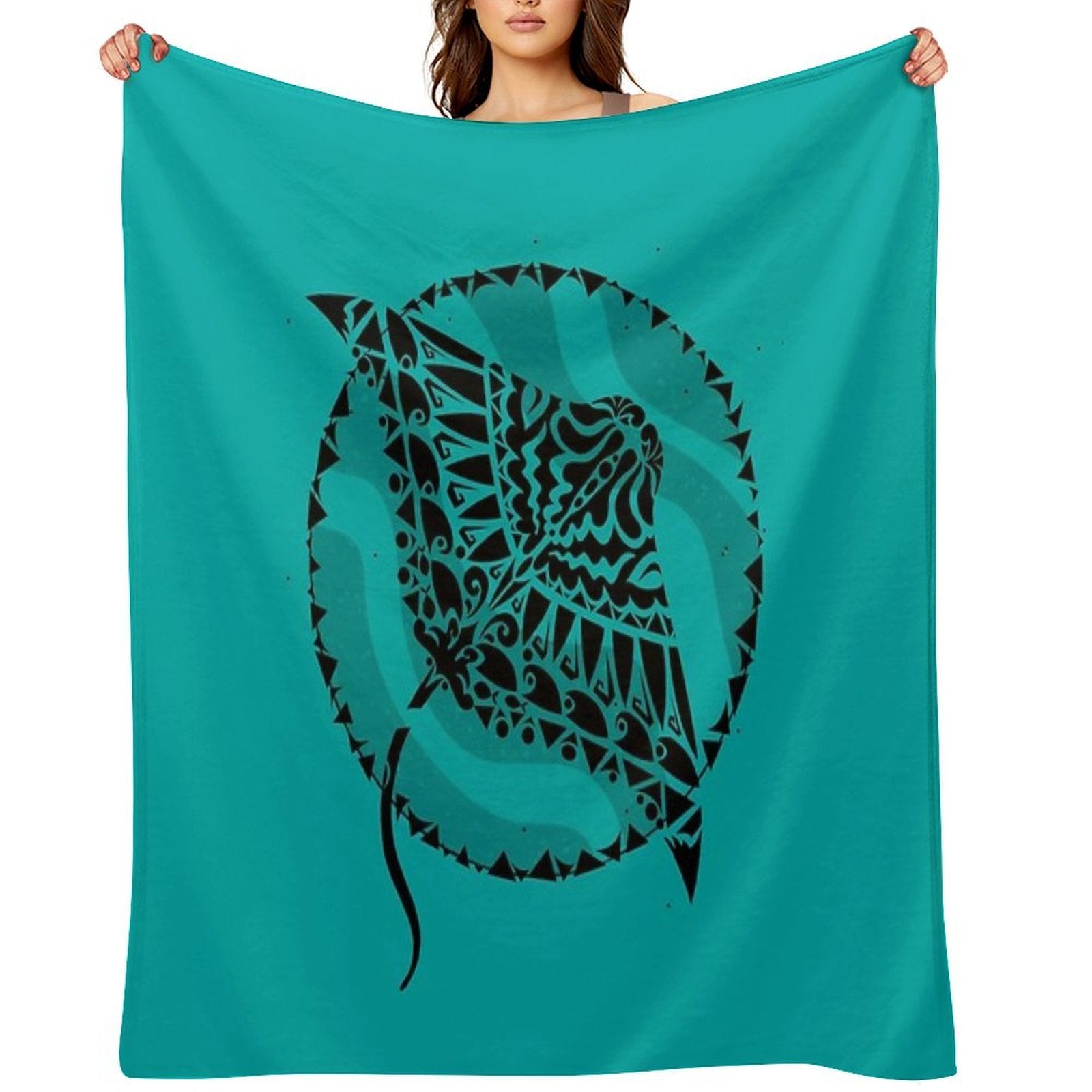 Tribal Manta Ray Gift-ready Throw Blanket
