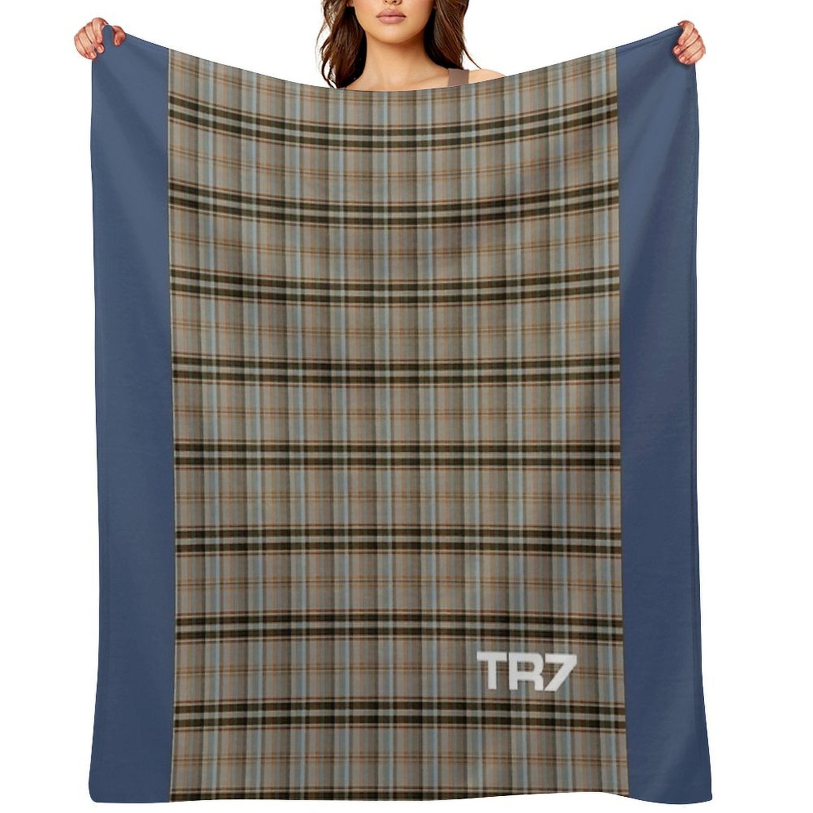 Triumph TR7 Navy Tartan Blanket Velvety-soft Throw Blanket