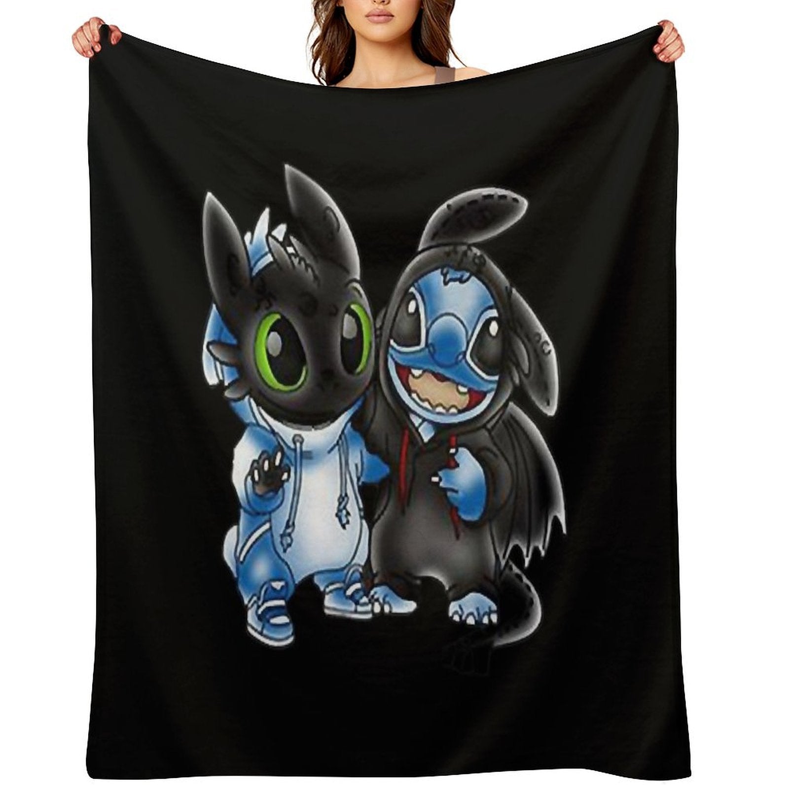 Stitch And Toothless Change Uniform Costume Uniform Wrinkle-free Throw Blanket