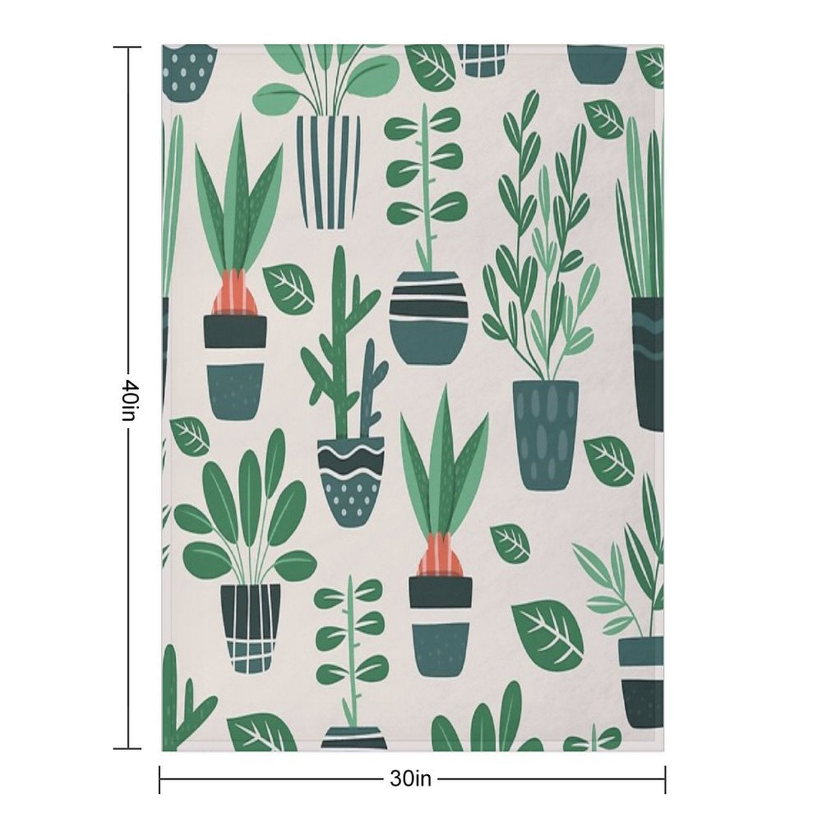Potted Plants Easy Care Throw Blanket