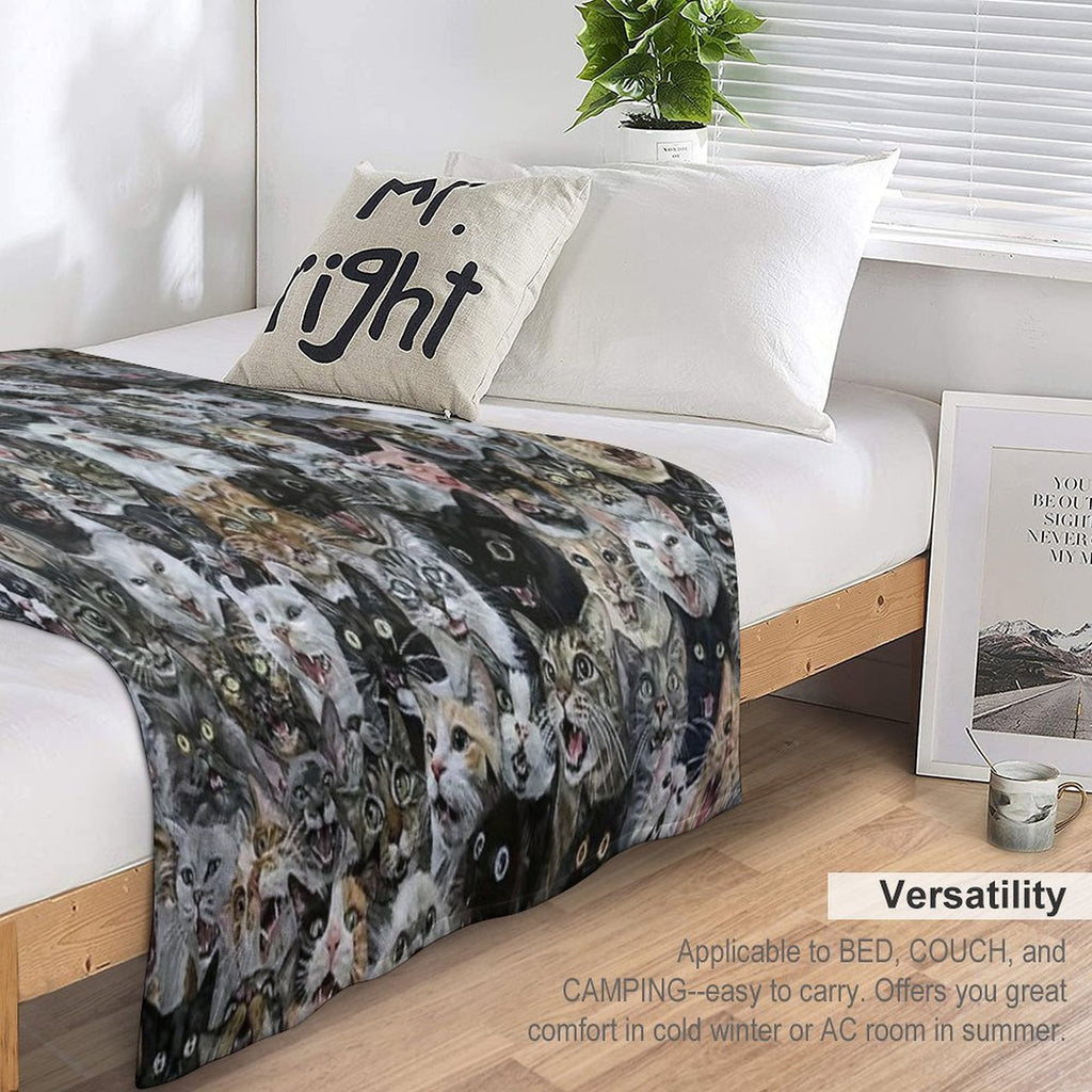 Cat You Can See Sustainable Throw Blanket