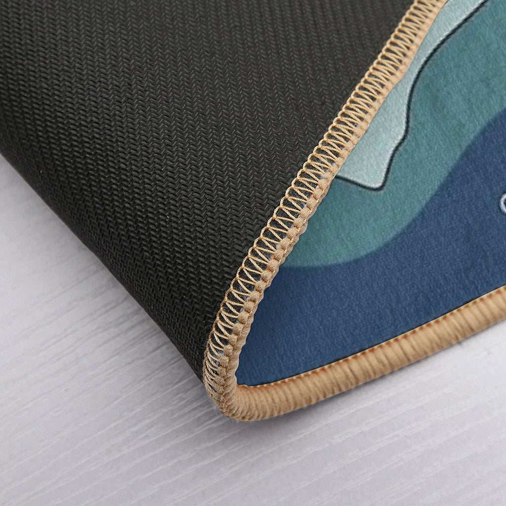 Cartoonish Seashore  Repositionable Bath Mat