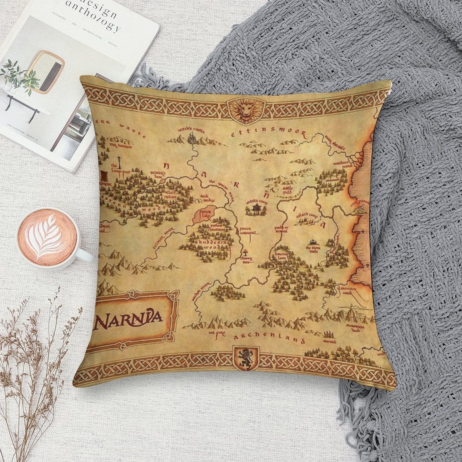 Map of Narnia Soft Multiple Sizes Throw Pillow