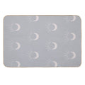 Cute Sun And Moon Design Boho Aesthetic In Muted Colors Stone Blue  Odorless Bath Mat