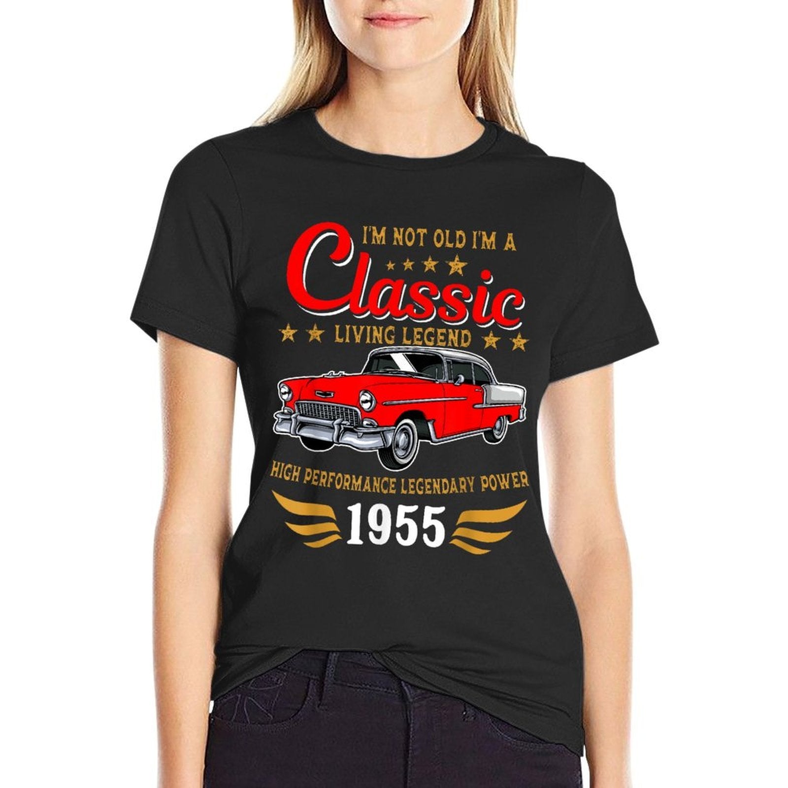 Vintage 1955 Birthday Classic Car for Legends Born In 1955  Tagless Design T-Shirt