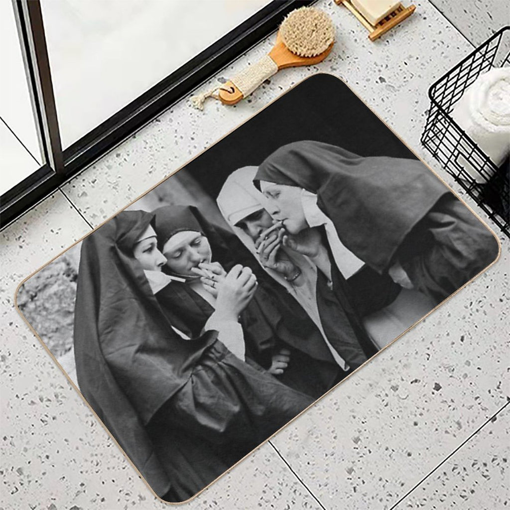Nuns Smoking Poster Classic  Absorbent Bath Mat