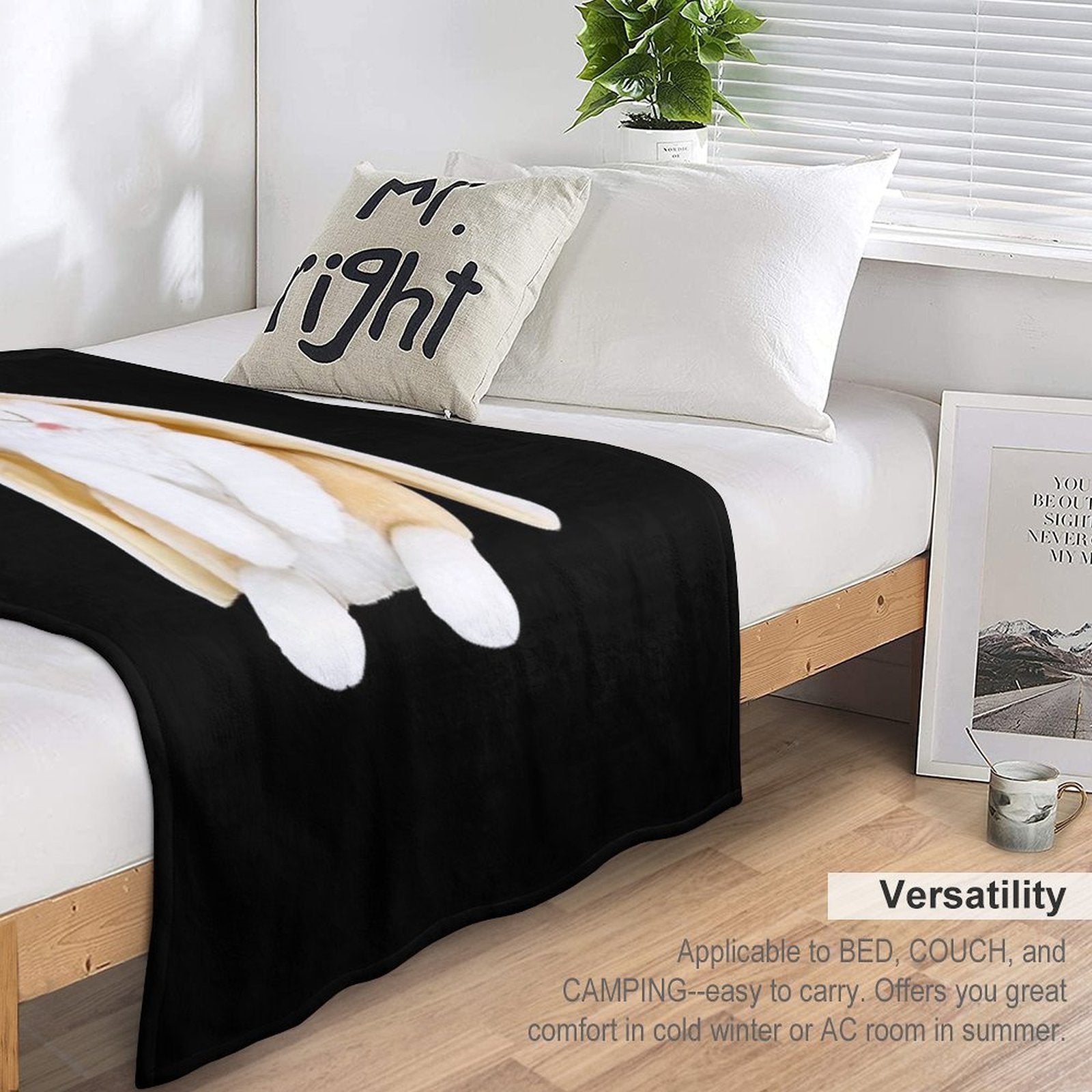Bunny with Glasses Velvety-soft Throw Blanket
