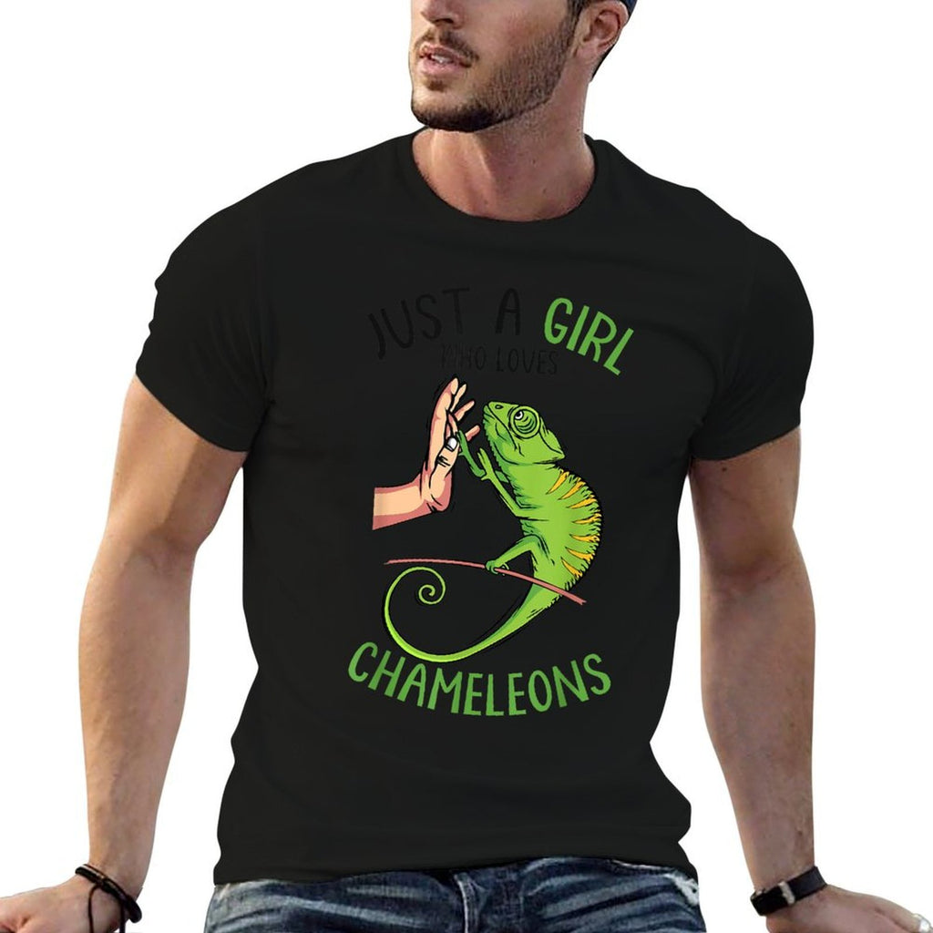 Just A Girl Who Loves Chameleons Lizard Women Girls Kids  Stretchy T-Shirt