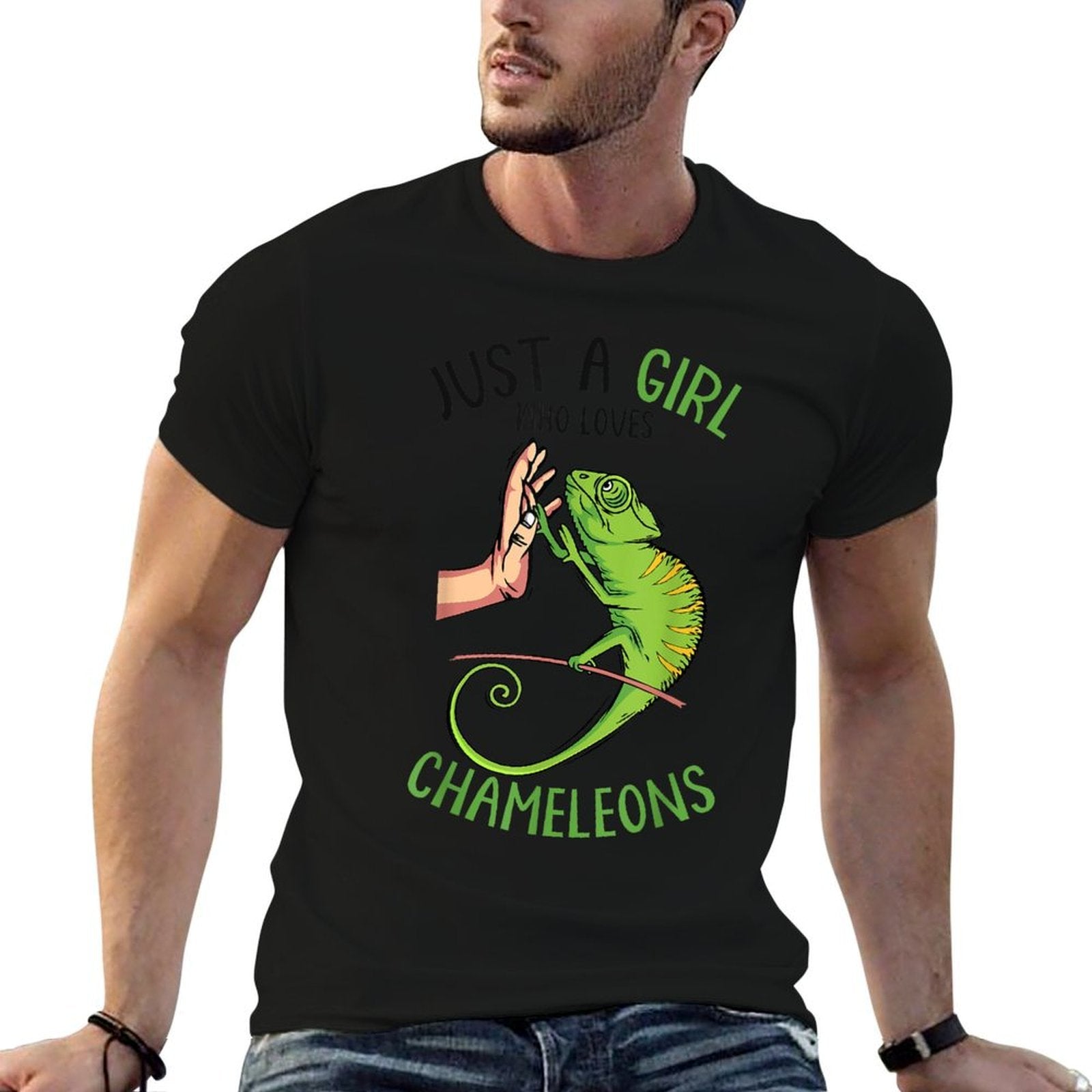 Just A Girl Who Loves Chameleons Lizard Women Girls Kids  Stretchy T-Shirt