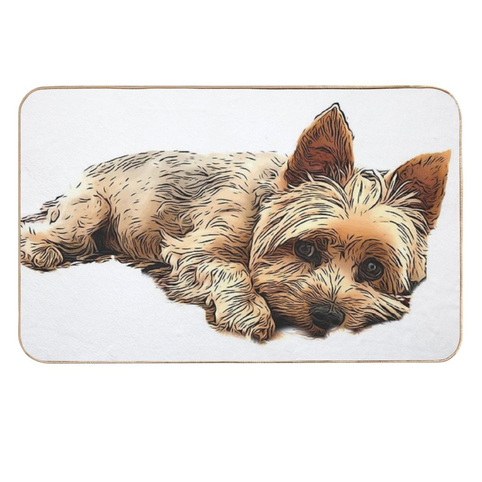 Yorkie Dog Laying Down  High-Traffic Bath Mat