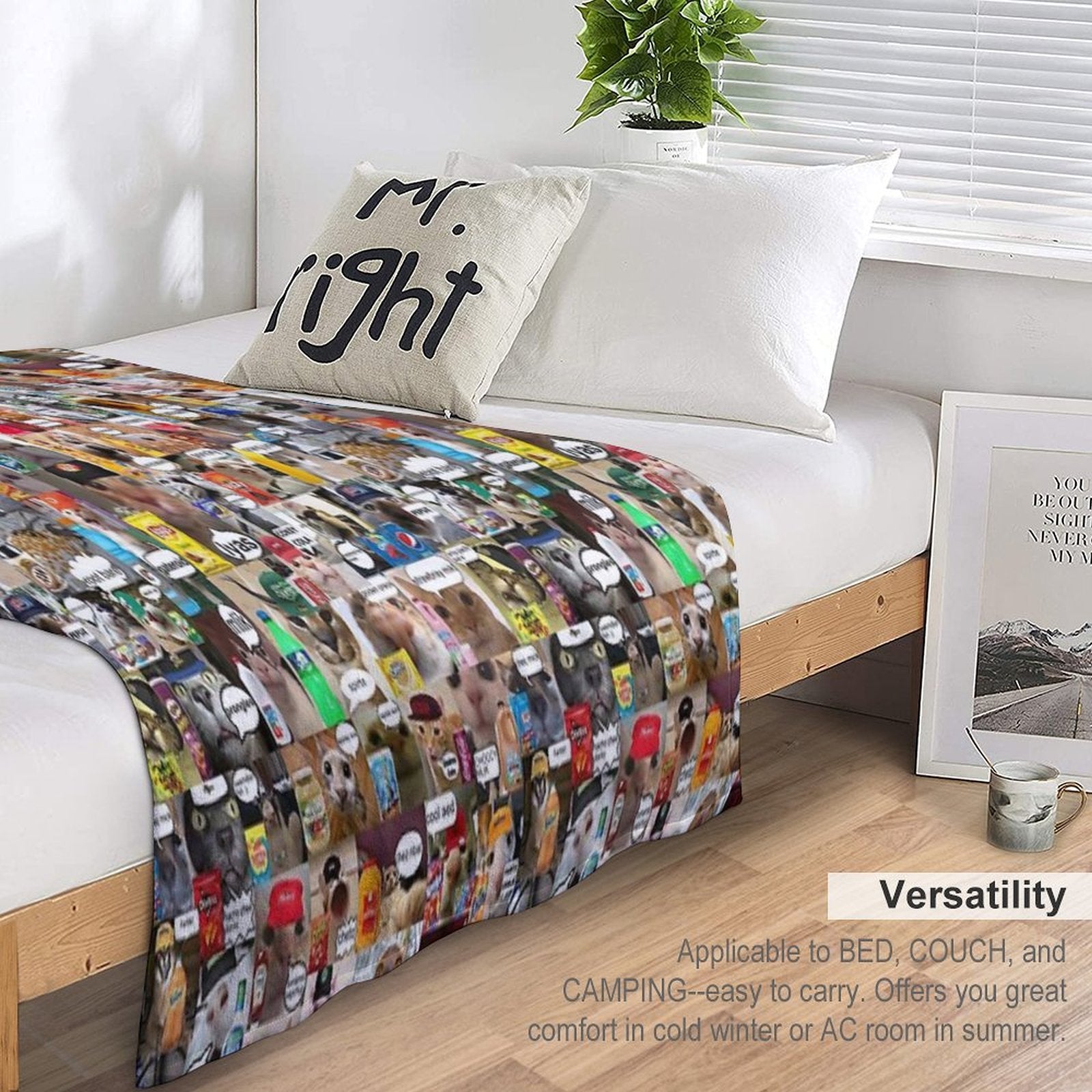 Cats with SnacksDrinks Travel-friendly Throw Blanket