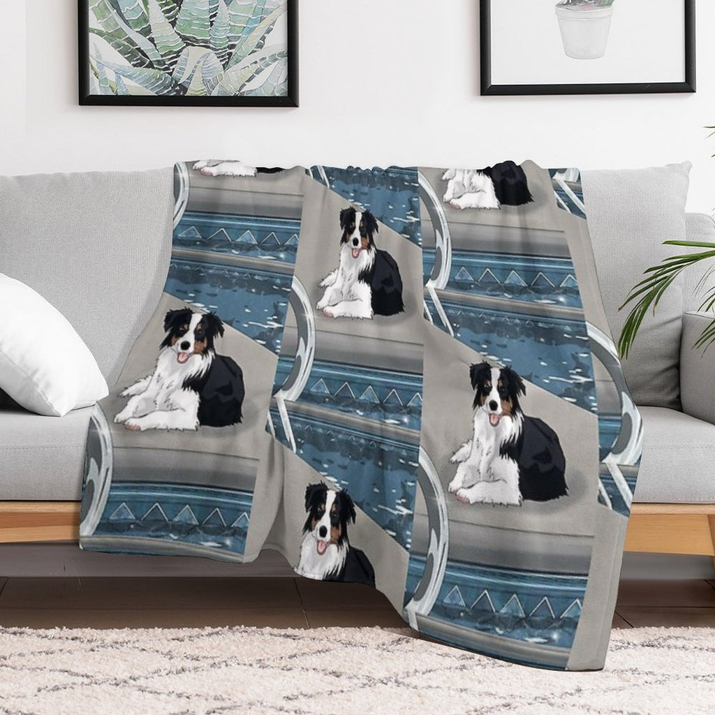 Dog by Pool Durable Throw Blanket