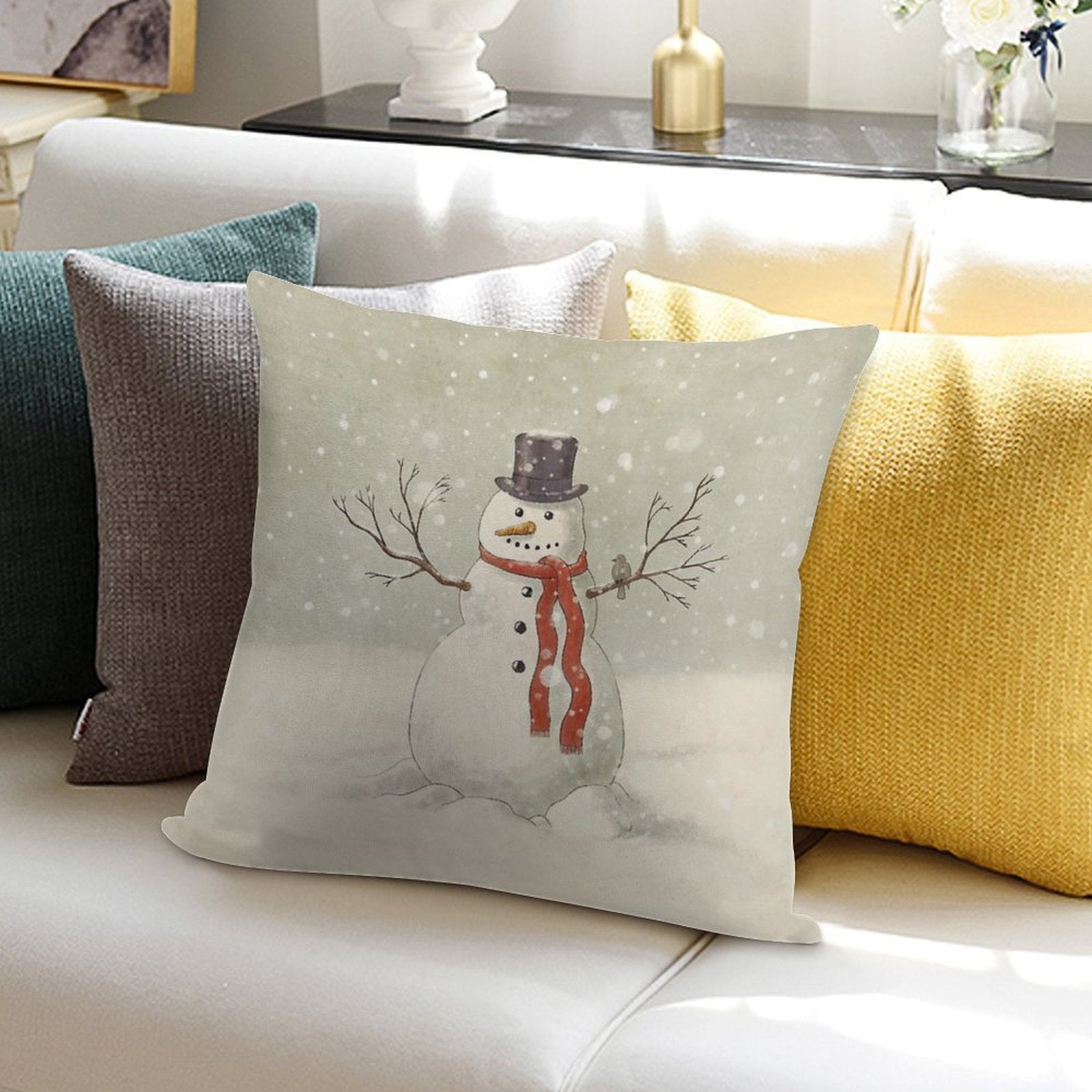The Snowman Soft Style Accent Throw Pillow