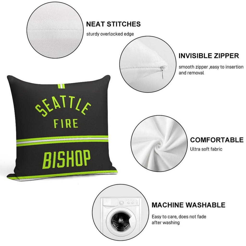 Station 19 - Seattle Fire Bishop Turnouts Pillow Soft Hidden Zipper Throw Pillow