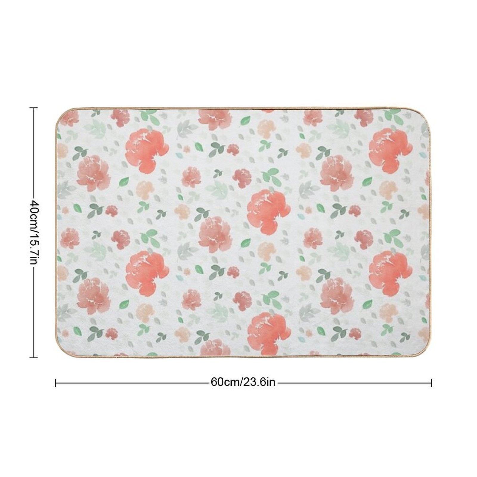 Watercolor Flowers Peonies Durable Bath Mat
