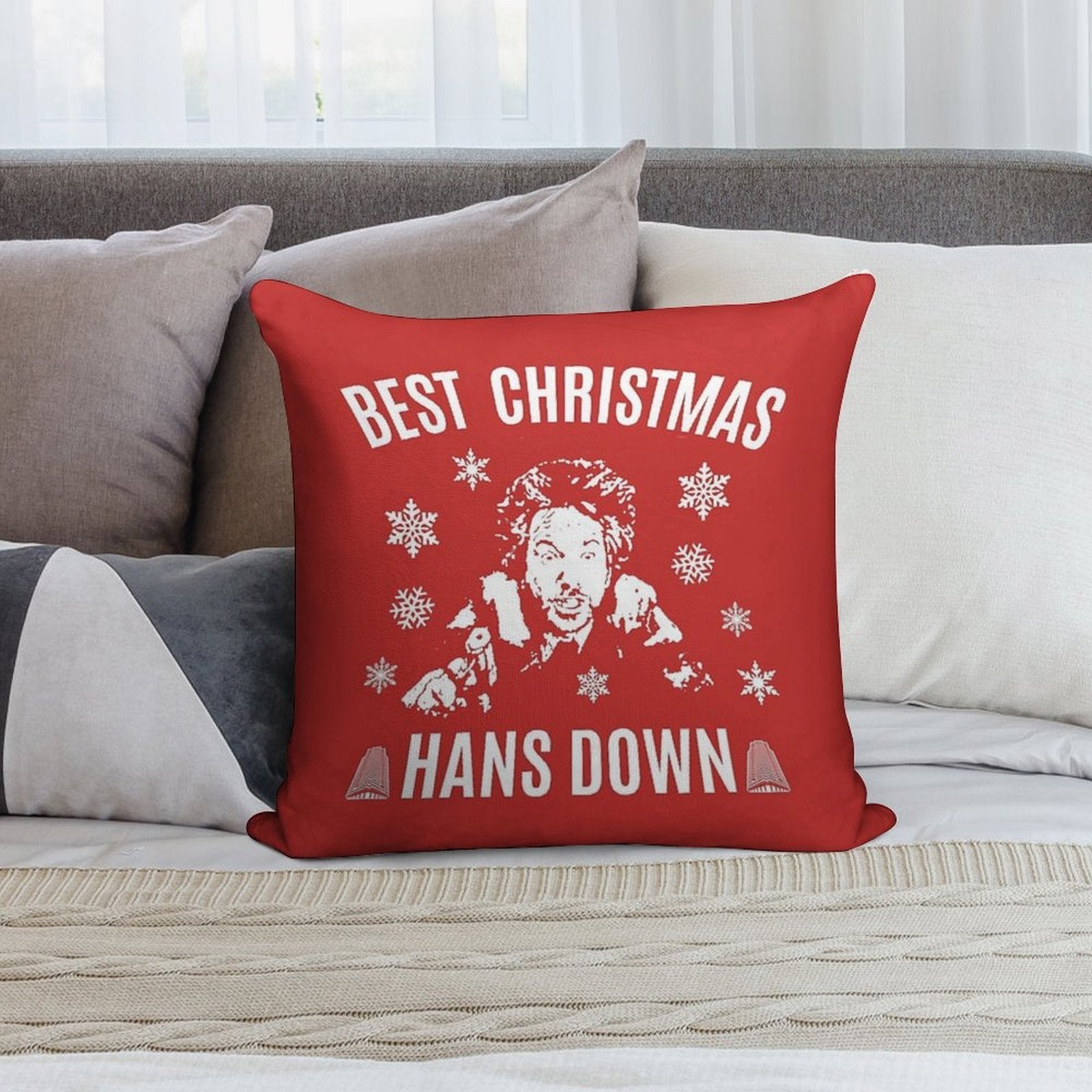 Die Hard Best Christmas Hans Down Soft Bedroom Essential Throw Pillow