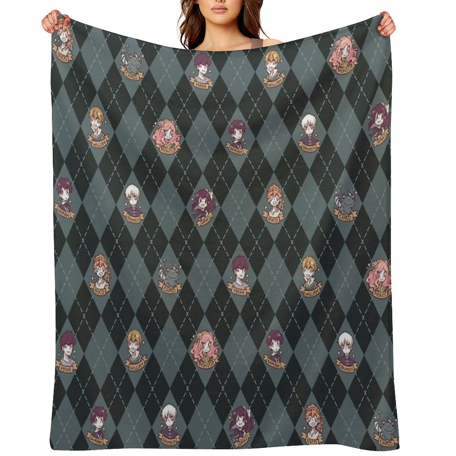 British Hooky (Blue) Shrink-resistant Throw Blanket