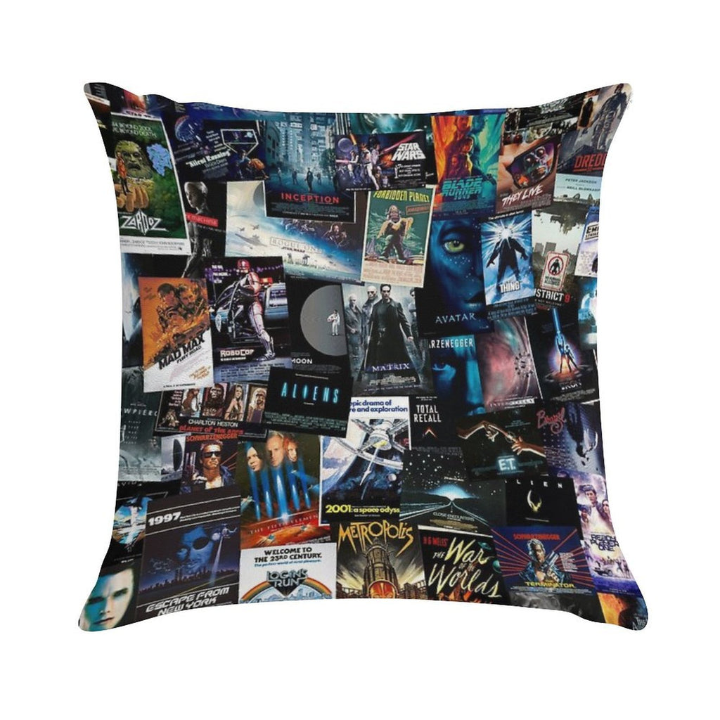 Sci-Fi Movie Posters Soft Luxury Feel Throw Pillow